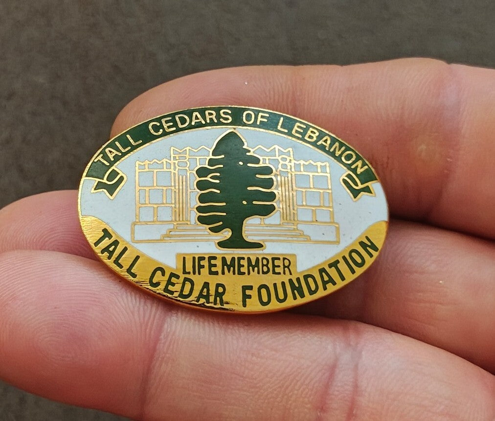 1980s Gold Tone Tall Cedars Of Lebanon Life Member Tall Cedar Foundation Pin