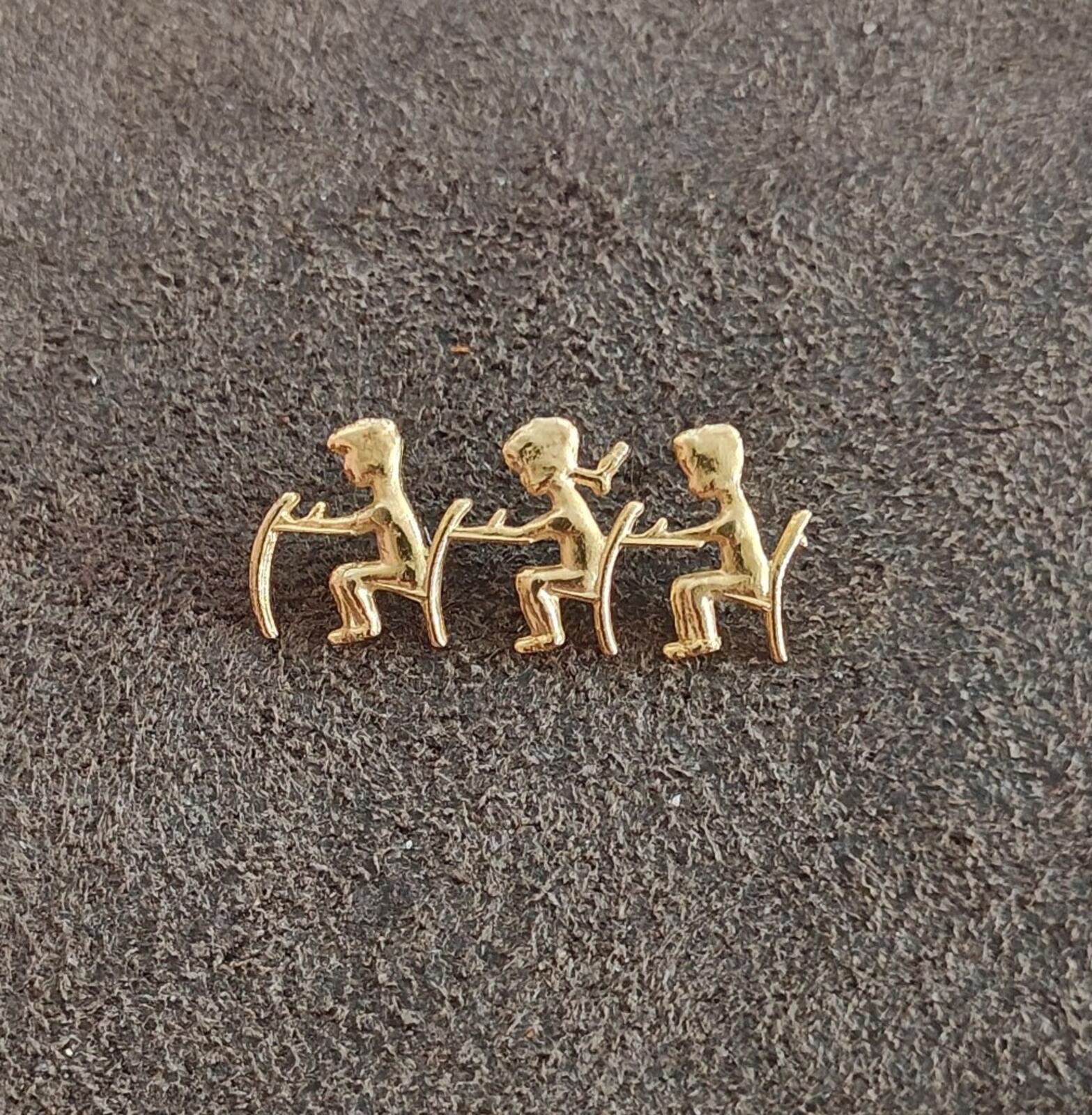 1980s Teacher Appreciation Gold Tone Pin