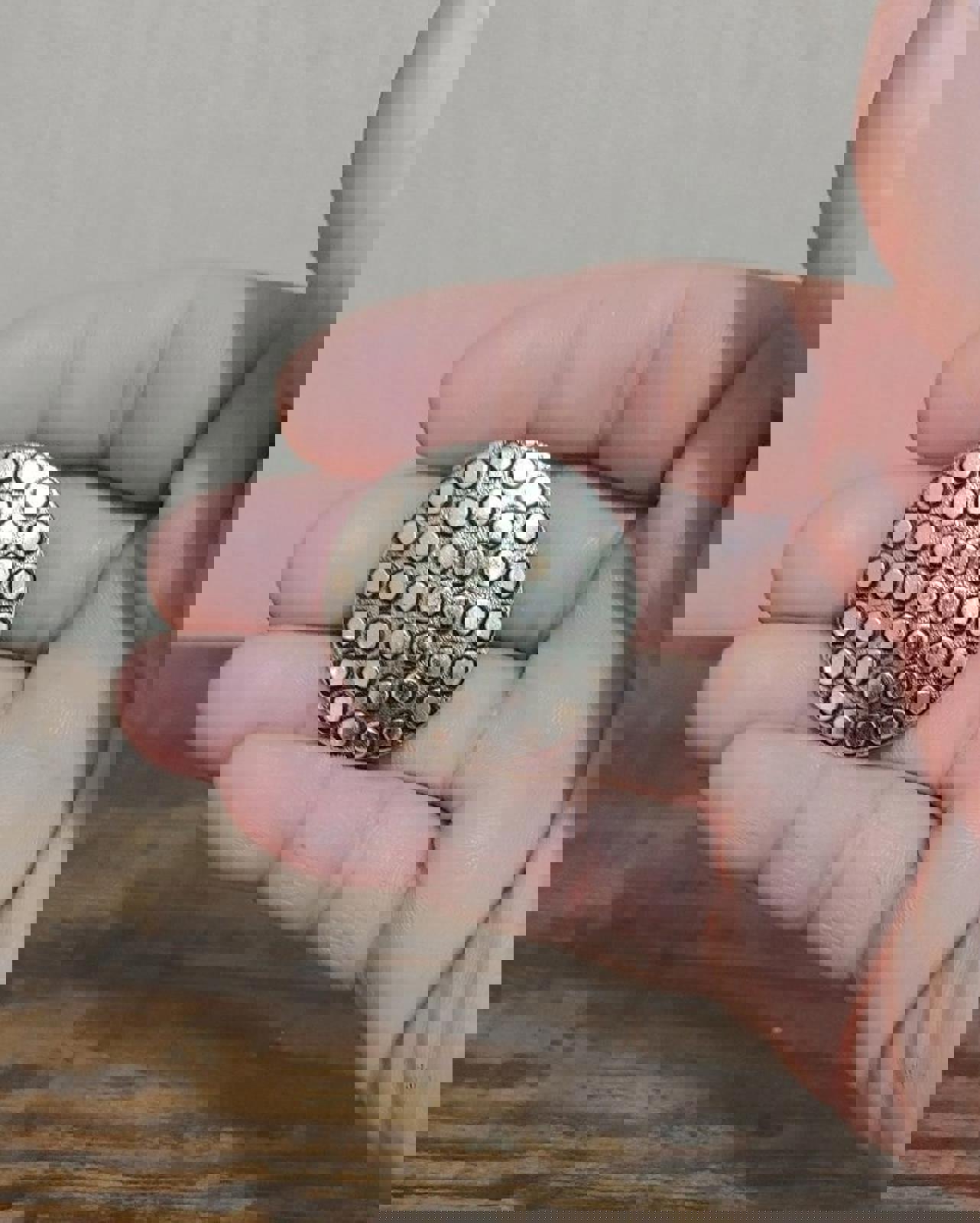 1970's Gold Tone Dots & Darkened Background Scarf Clip