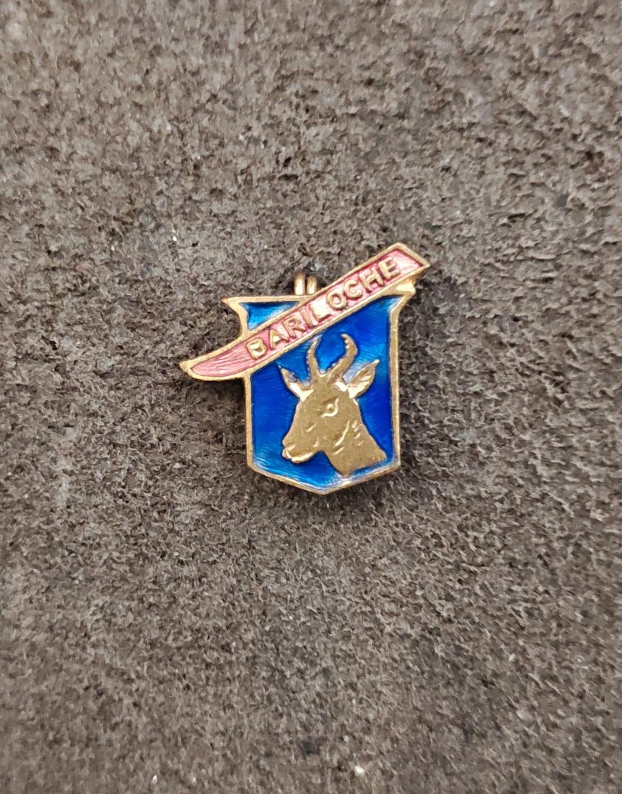 1940s/50s Bariloche Argentina Gold Tone Enamel Souvenir Pin