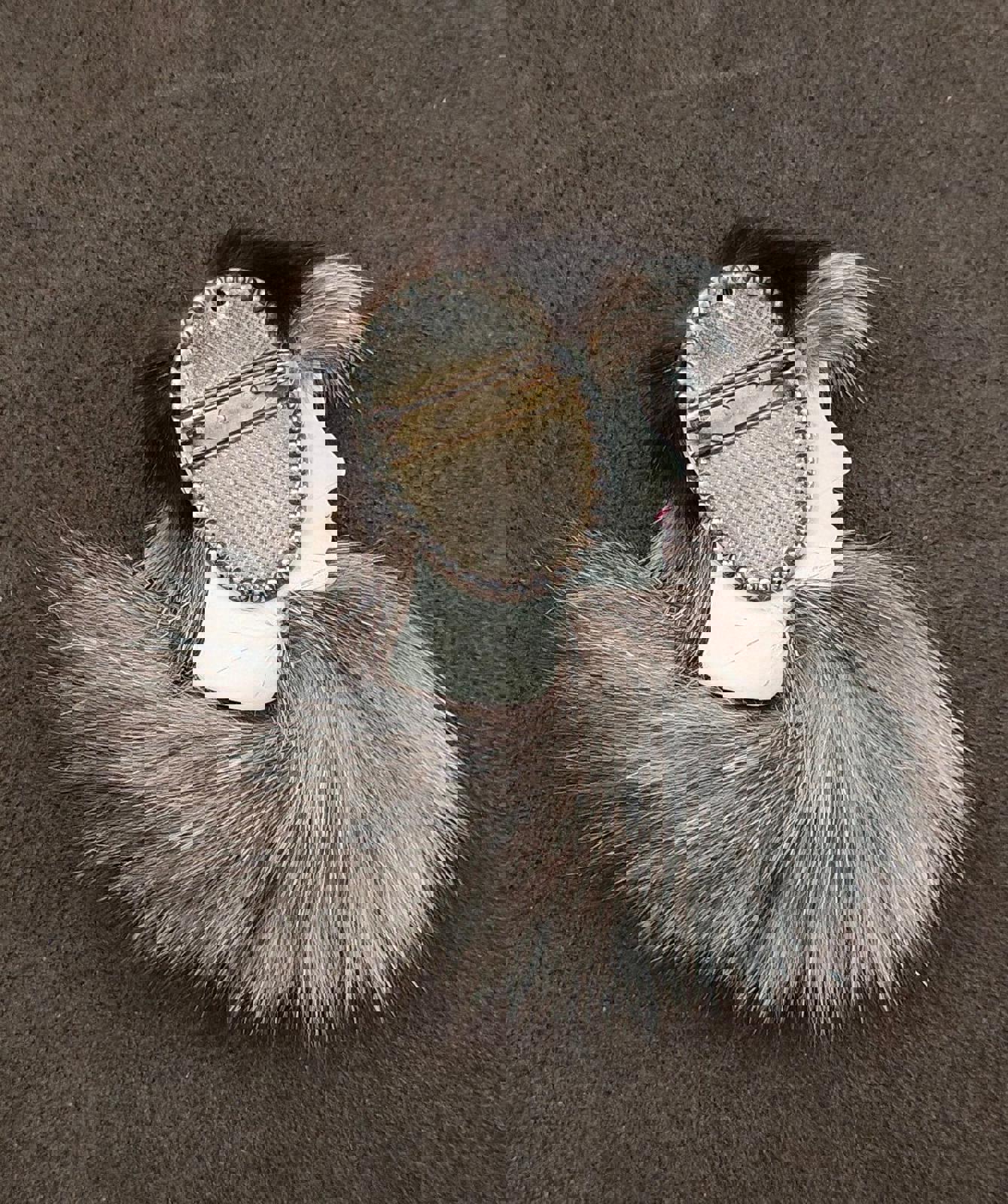 1980's Han Shin Fur Co Ltd Porcelain & Real Fur Brooch