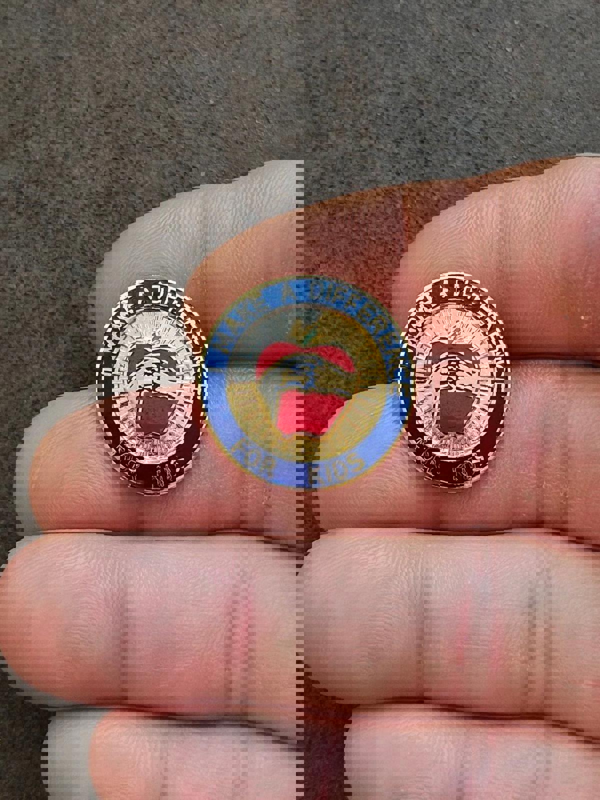 1990's I Make a Difference For Kids Gold Tone Enamel Teacher Pin