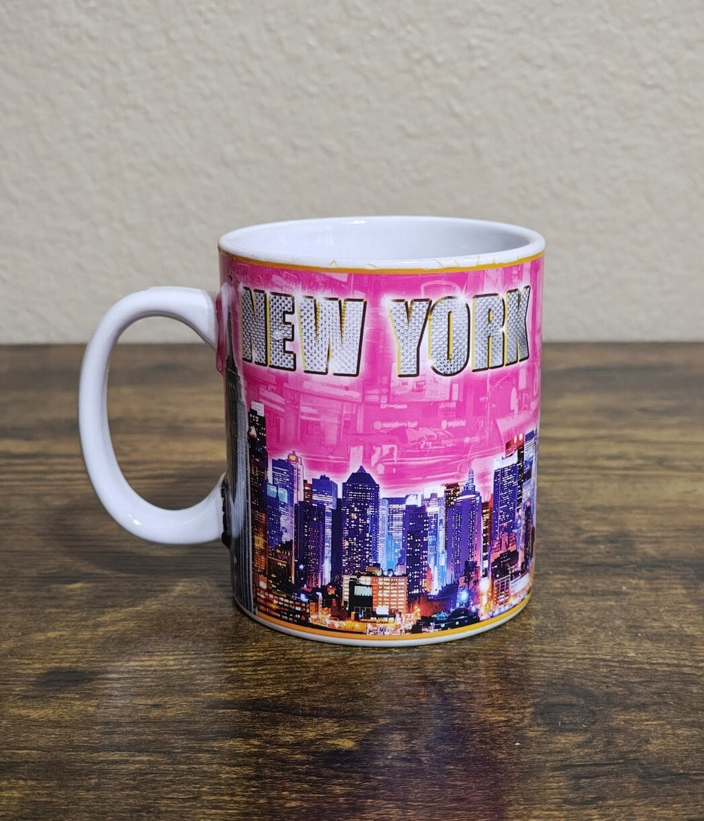New York Themed Pink Ceramic Mug