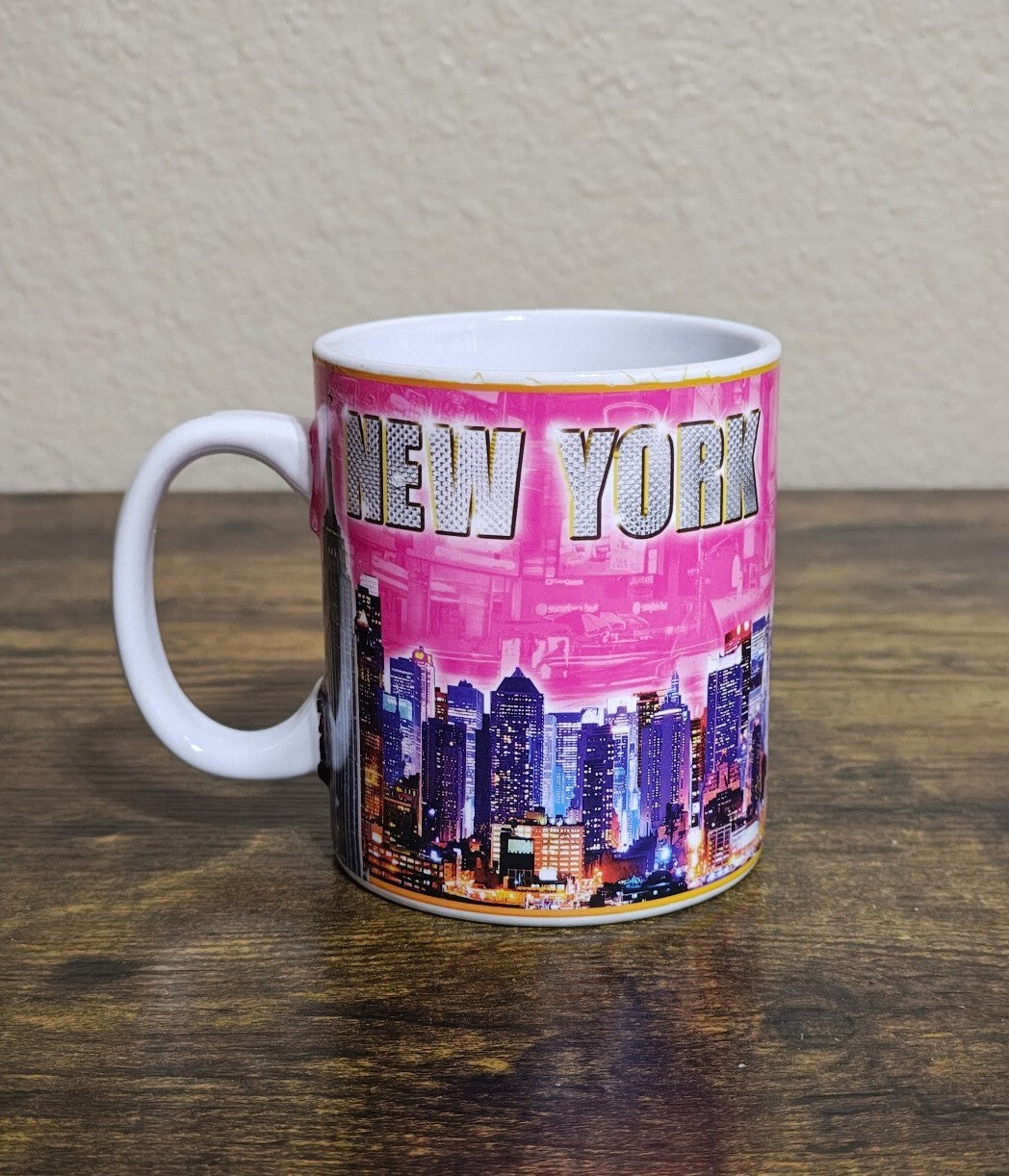 New York Themed Pink Ceramic Mug