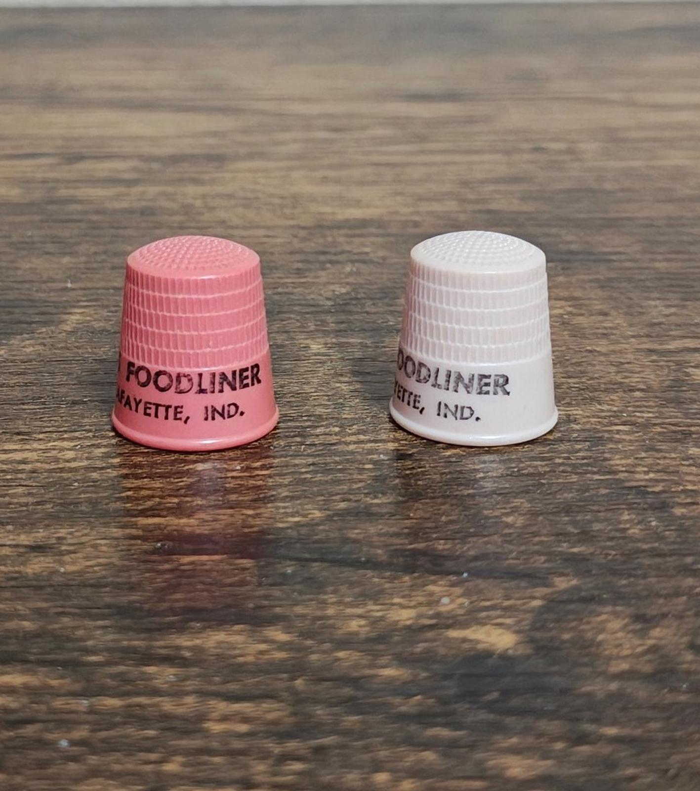 1960s Plastic Advertising Thimbles From Smitty's Foods in West Lafayette
