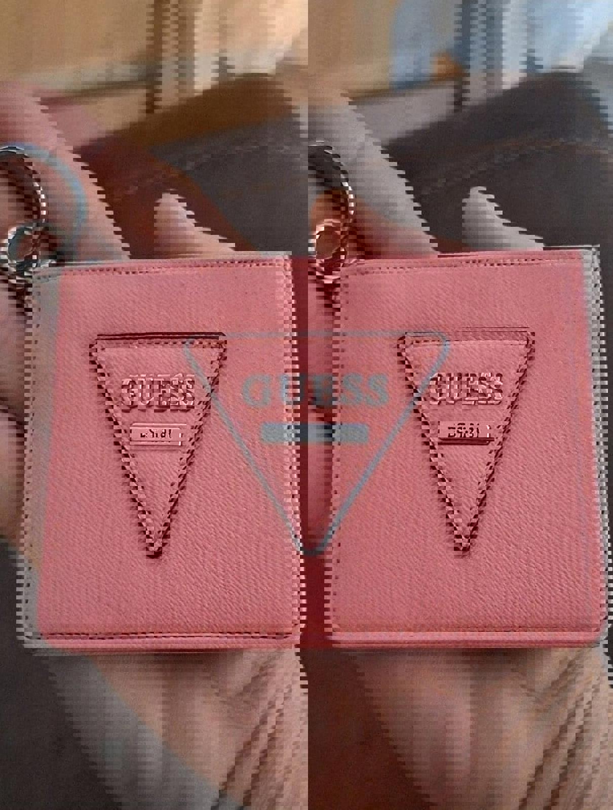 Pretty Pink Guess Faux Leather Wallet/Clutch Pouch/Card Holder/Coin Purse Keycha