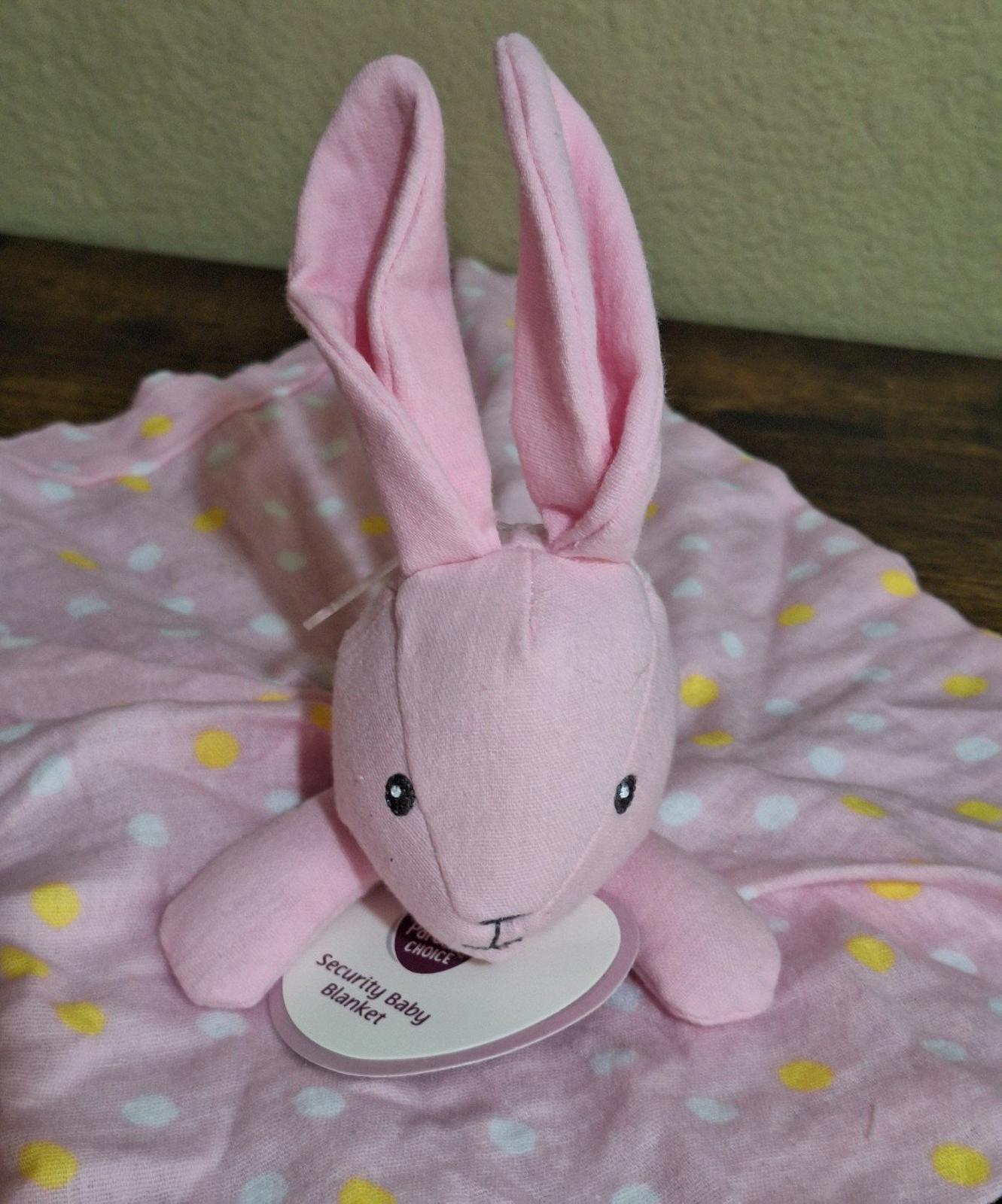 Pink Bunny Security Blanket Lovey Pink Baby Easter Rattle Plush