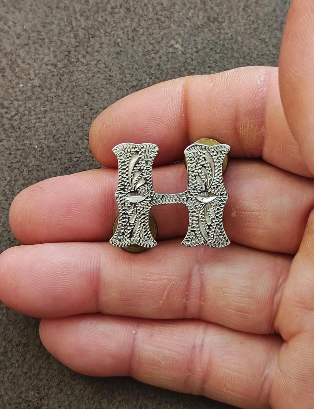 Alphabet Letter "H" Screwback Concho