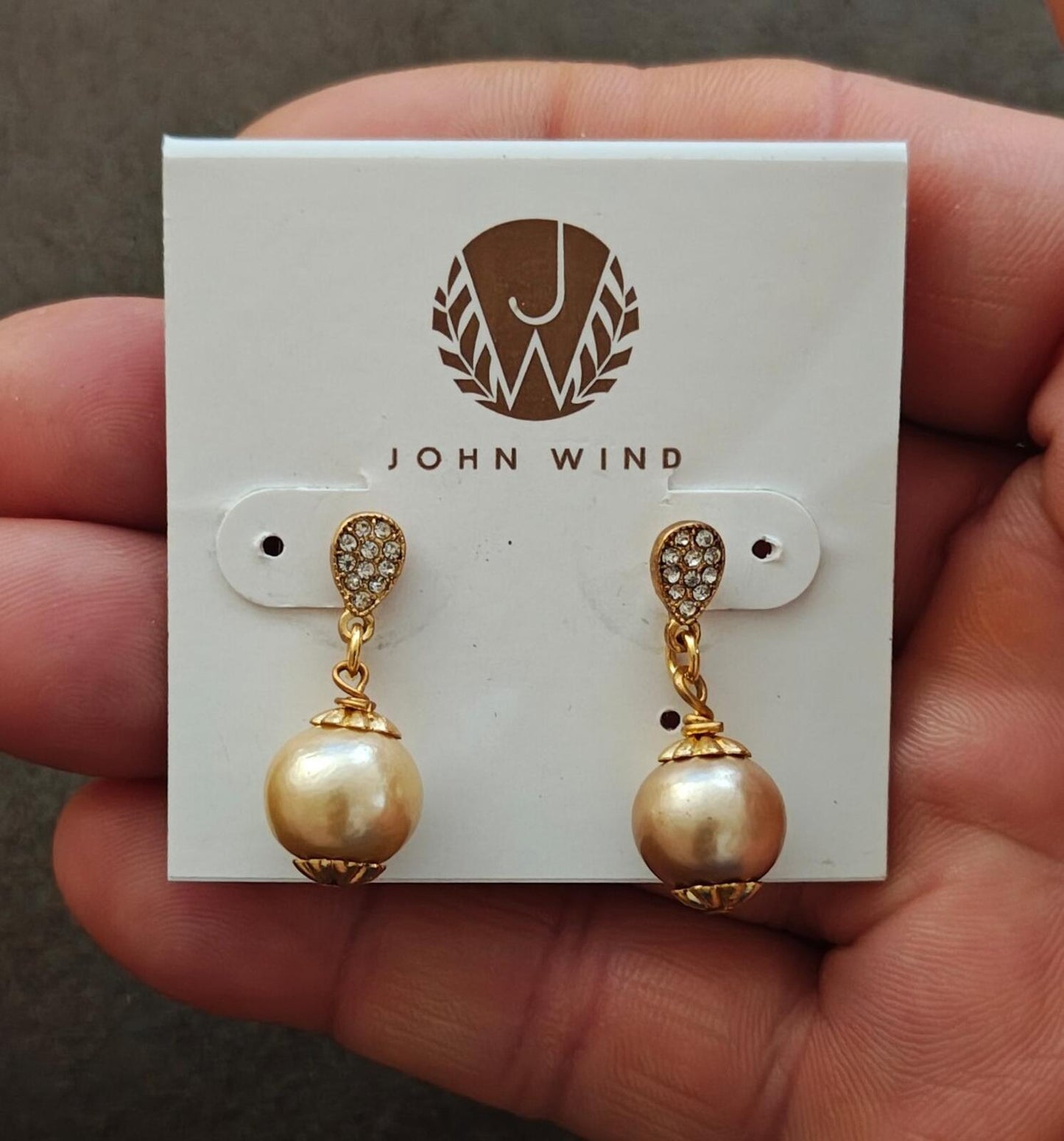 John Wind Dangle Drop Gold Tone Earrings New
