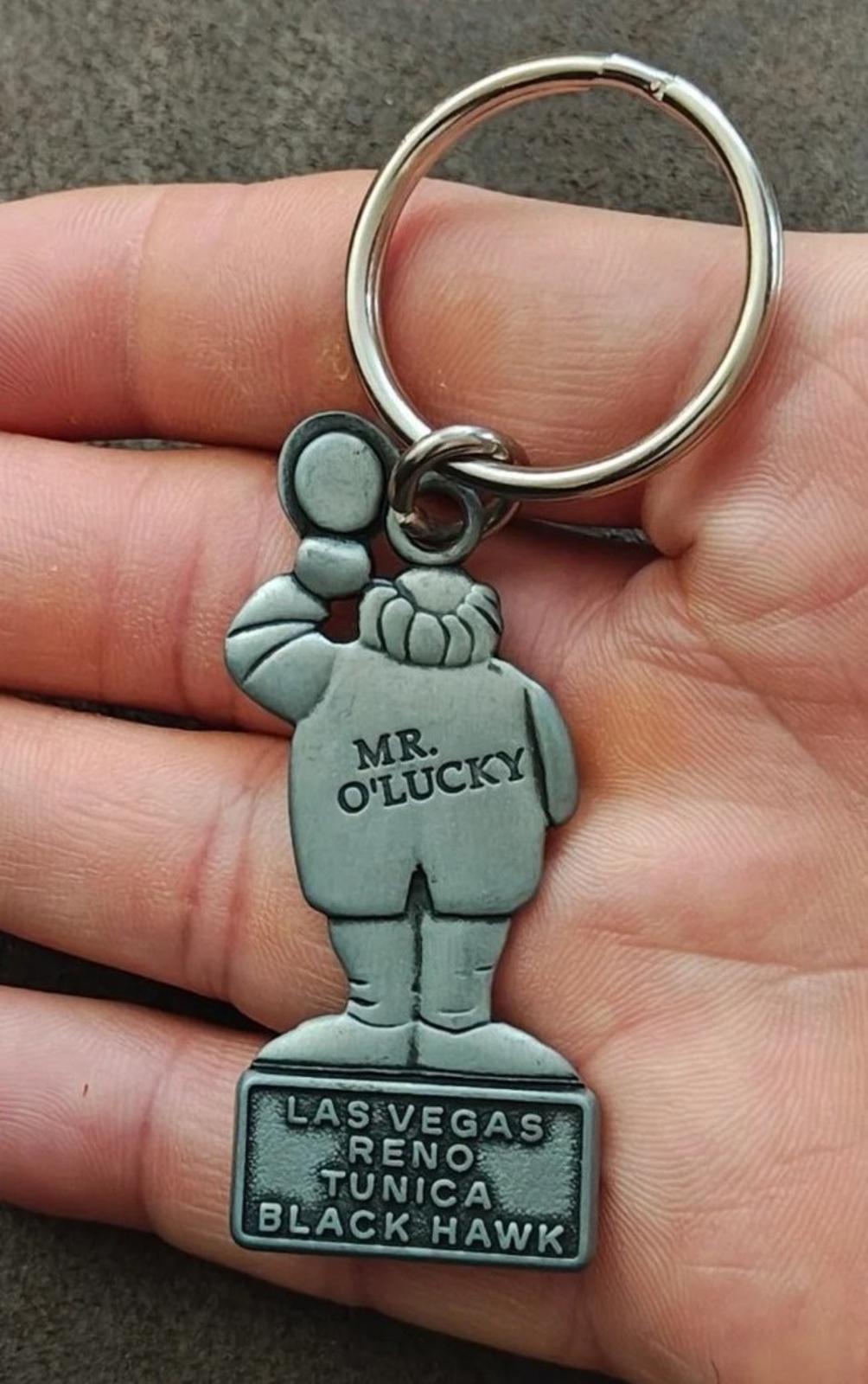 1990s Pewter Fitzgerald’s Casino Hotel Las Vegas Mr. O’Lucky Keychain