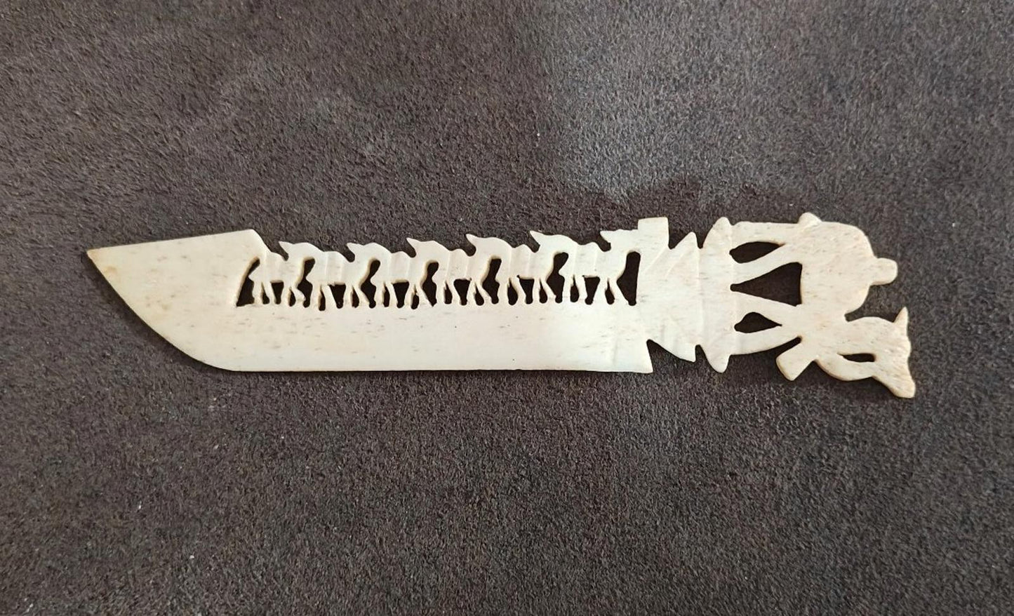 Early 20th Century Hand Carved Bone Camel Letter Opener Bone Folder