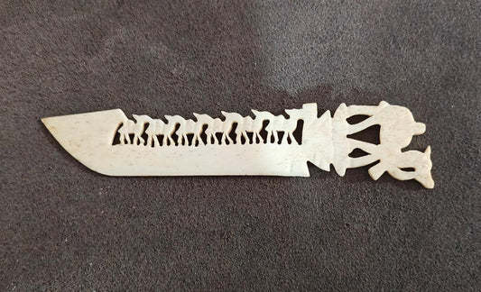 Early 20th Century Hand Carved Bone Camel Letter Opener Bone Folder