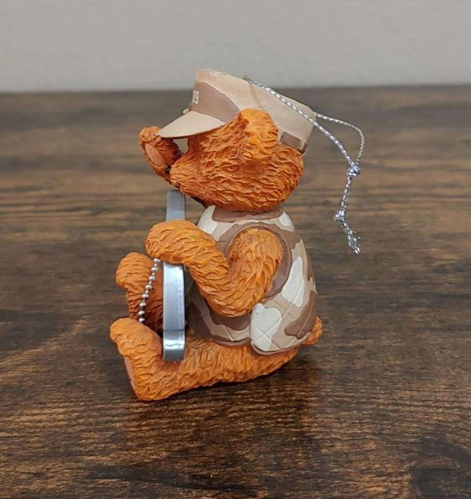 2009 Brown Bear with Dog Tag Honor Duty Country AGC Saluting Ornament