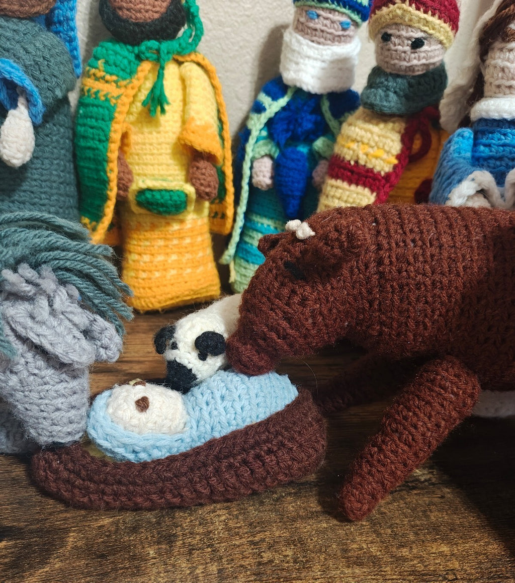 Handmade Crochet Nativity Set 12-Piece Amigurumi Christmas Decor
