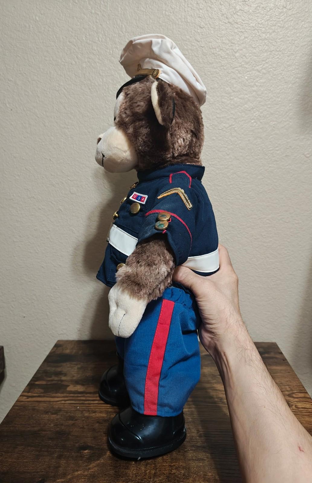 Smiley The Monkey Build-A-Bear In U.S Marine Corps Uniform 19" Plush