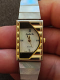 1980s/90s Santa Fe Asymmetric Quartz Women's Watch Mother of Pearl Dial & Band