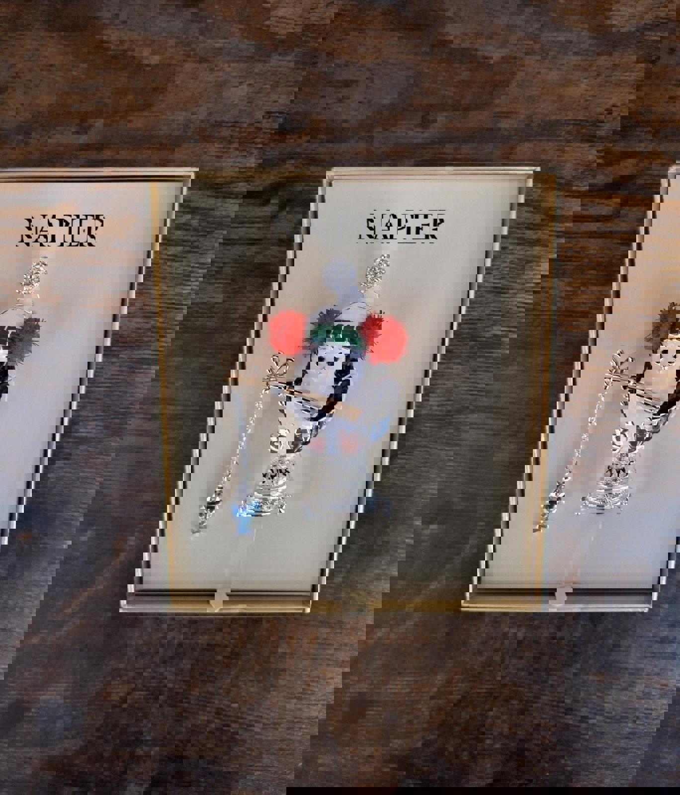 Super Cute Napier Silver Tone Enamel Elevated Fishing Penguin Pin New In Box.