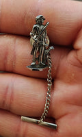 1970s Pewter Revolutionary Minuteman Tie Tack/Lapel Pin