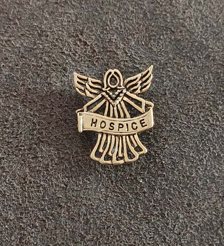 1990s Hospice Banner Held By Volunteer Angel With Wings Commemorative Pin