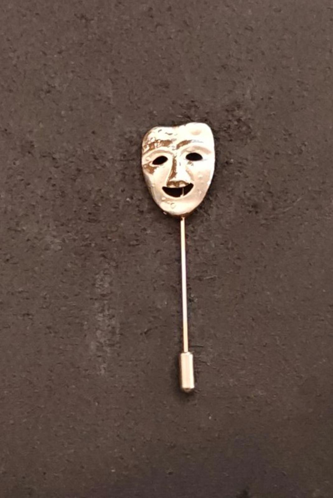 Rose Gold Tone Mask Stick Pin