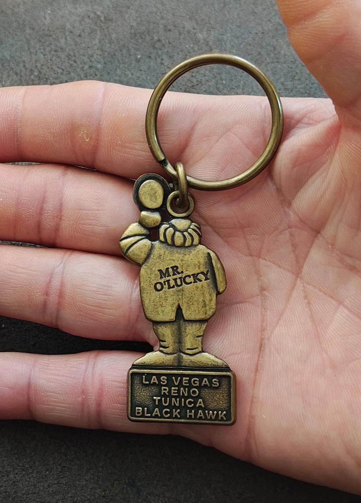 1990s Brass Fitzgerald’s Casino Hotel Las Vegas Mr. O’Lucky Keychain