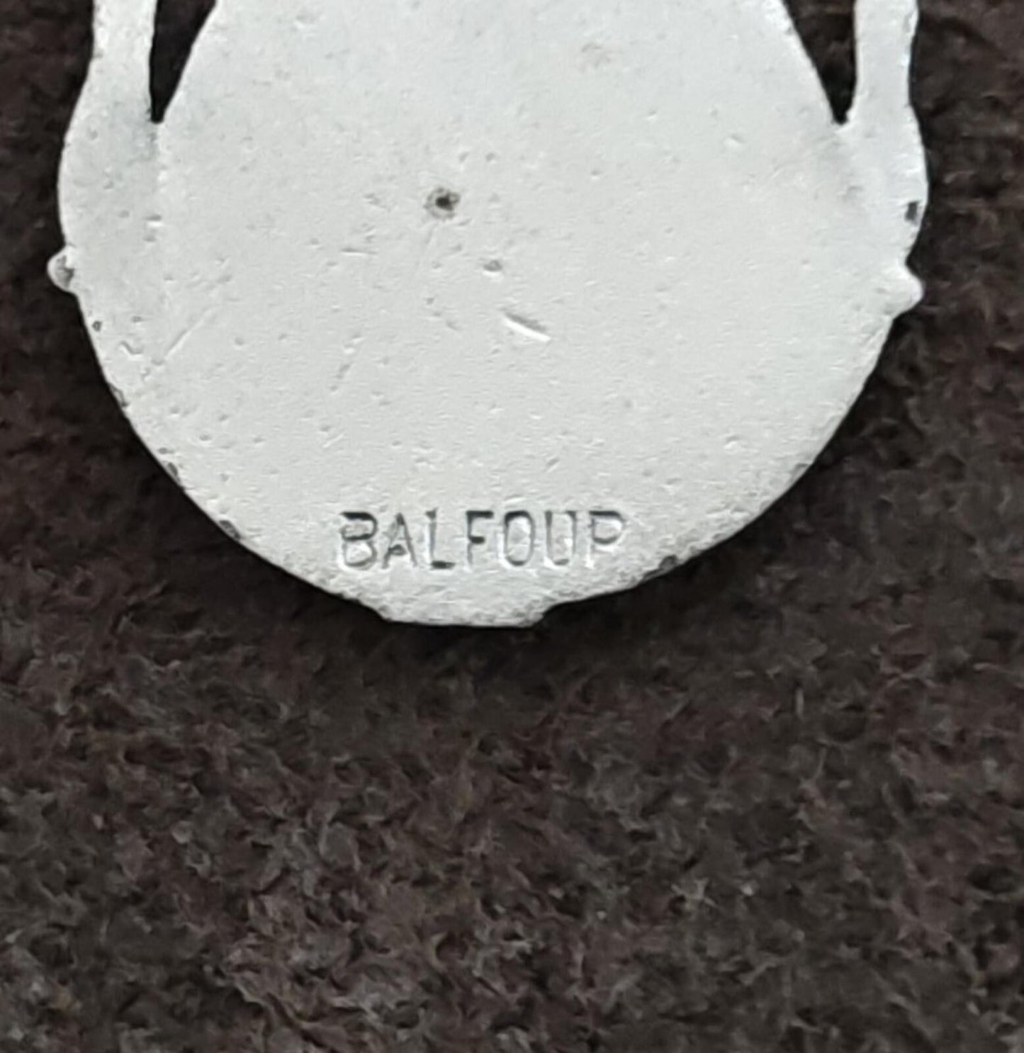 1950s Silver Tone Ebonite Tornado Bowling Ball Dangle Brooch