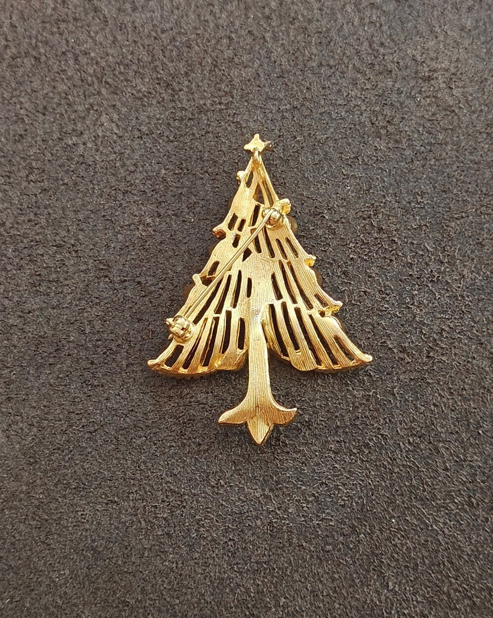 1960s/70s Gold Tone Four-tier Open Slat Christmas Tree Brooch