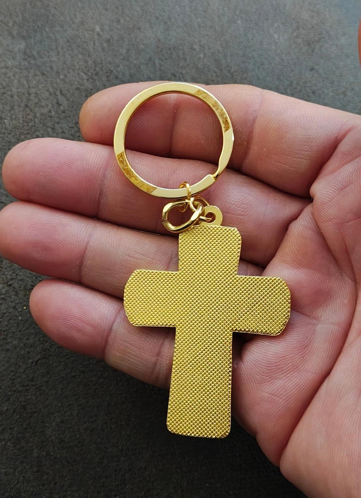 St. Anthony Catholic 4 Way Gold Tone Cross Keychain