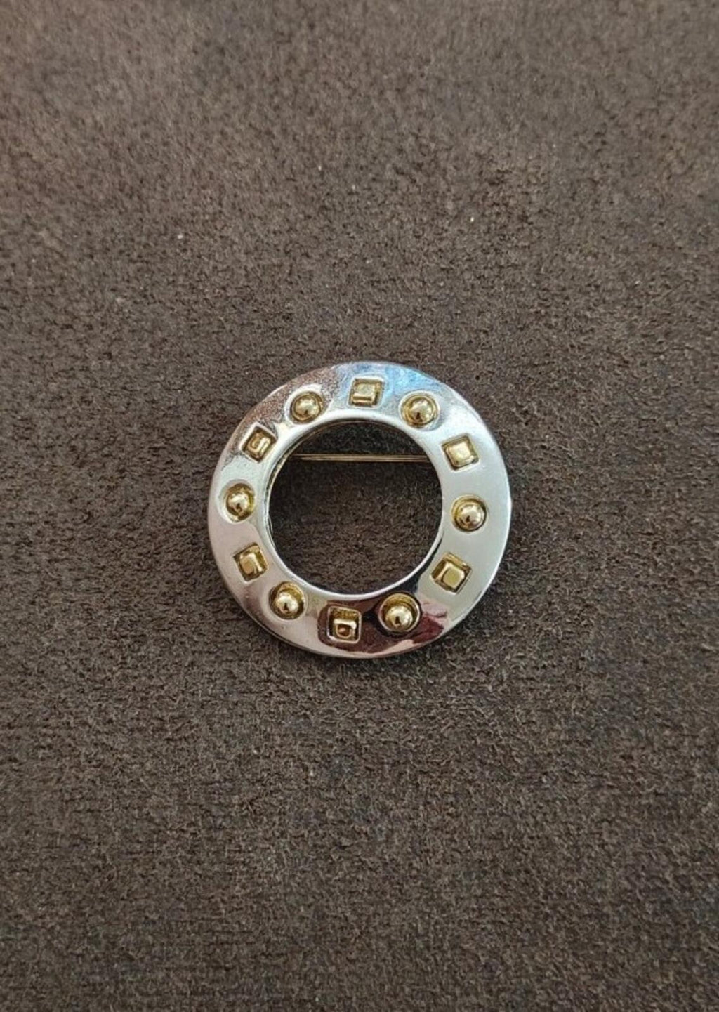 1980s Open Circle Two Tone Brooch Designed By ⁠Danecraft
