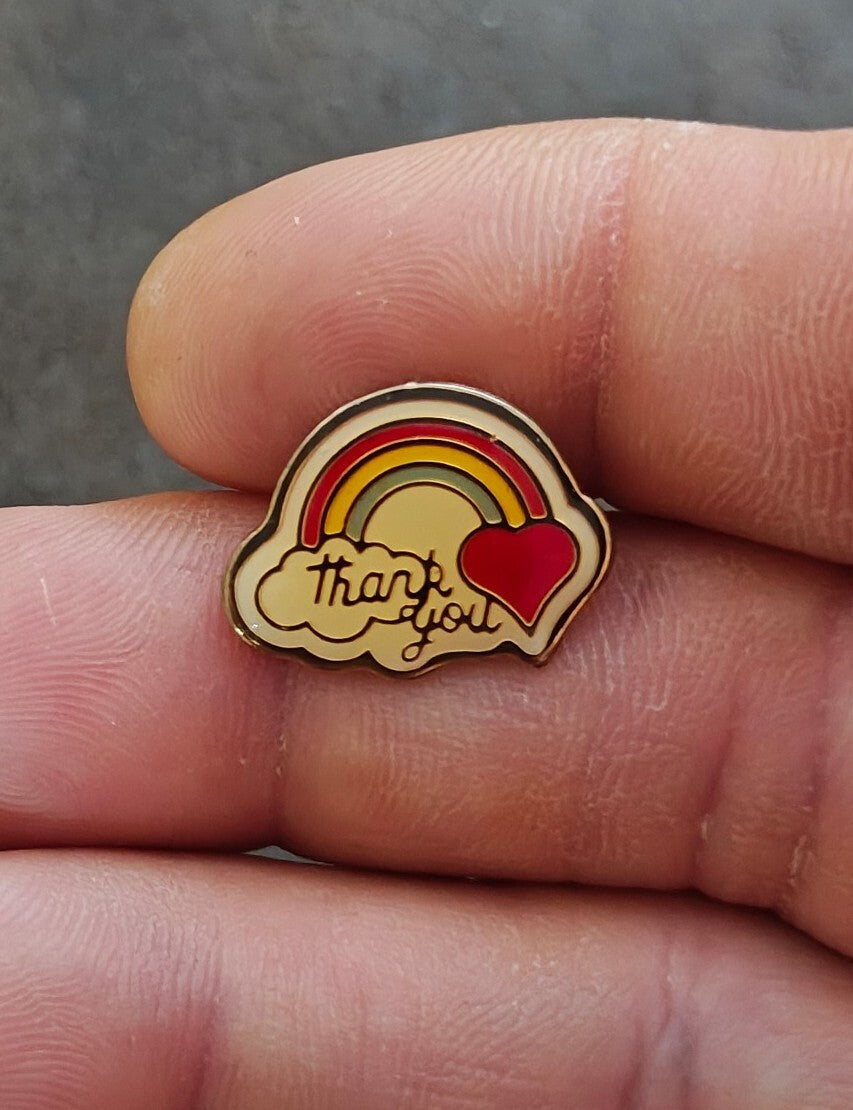 1980s THANK YOU Rainbow Pin
