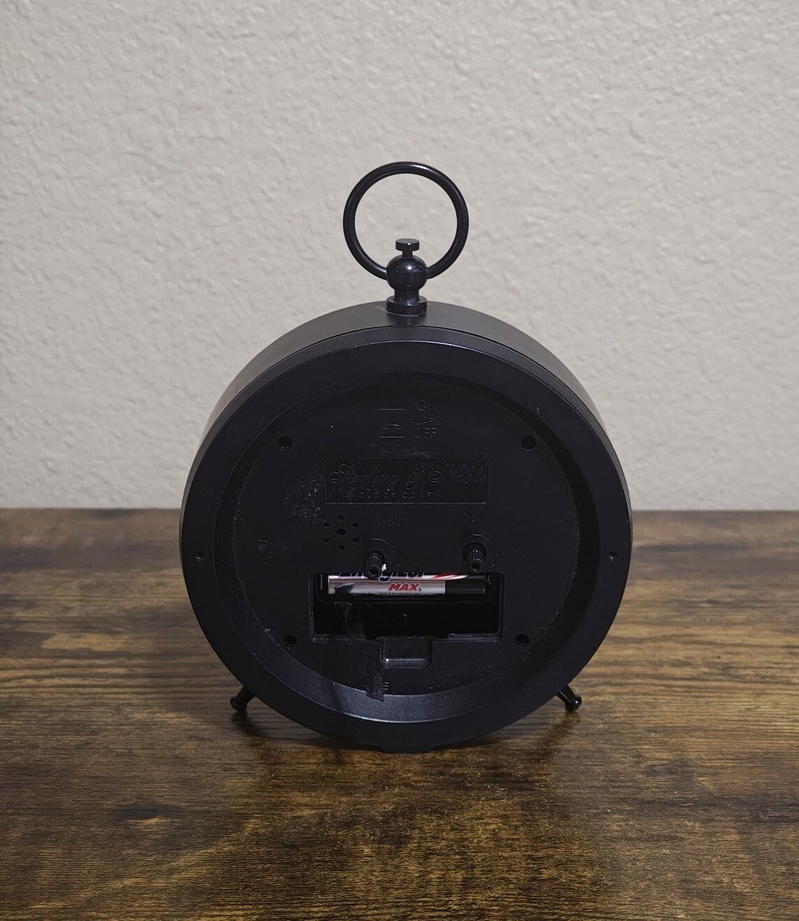 Sterling & Noble Black Vintage Style Alarm Clock/Table Top Clock