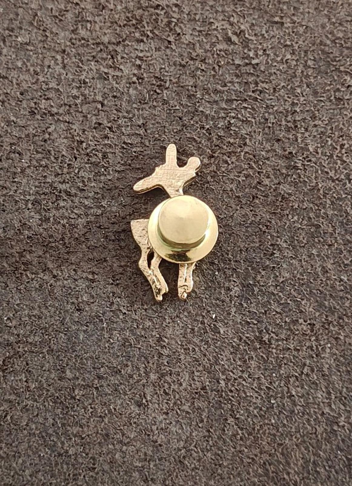 80s Rudolph Red Nosed Reindeer Harriet Carter Genuine Ruby 24k GEP Pin