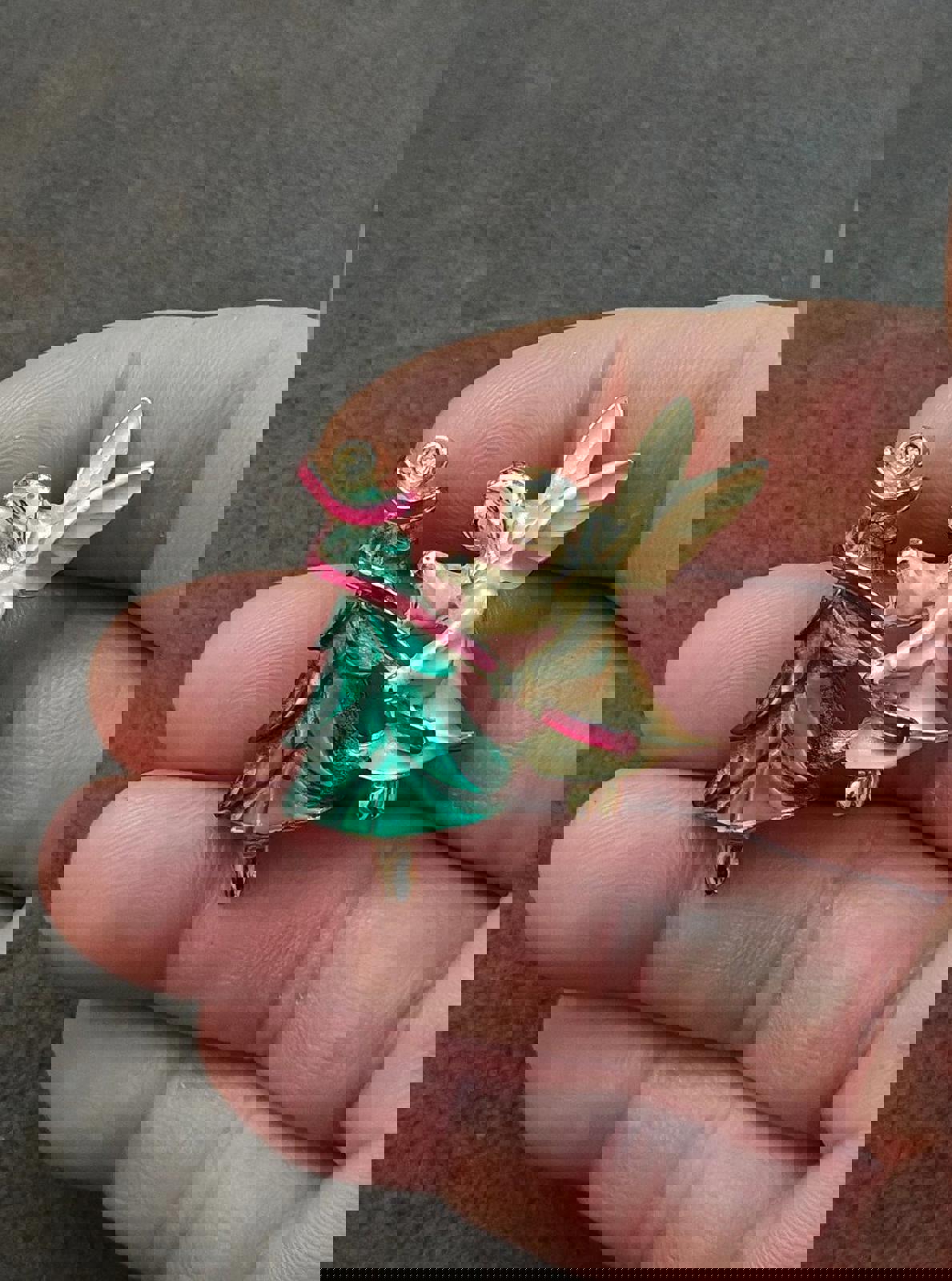 1990's Signed Gigi Giusti Angel Christmas Tree Brooch Pin