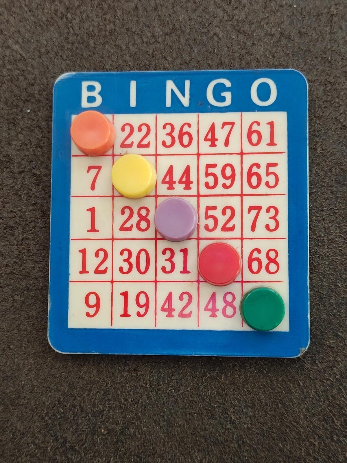 1980s Bingo Card With Markers Magnet/Refrigerator Magnet