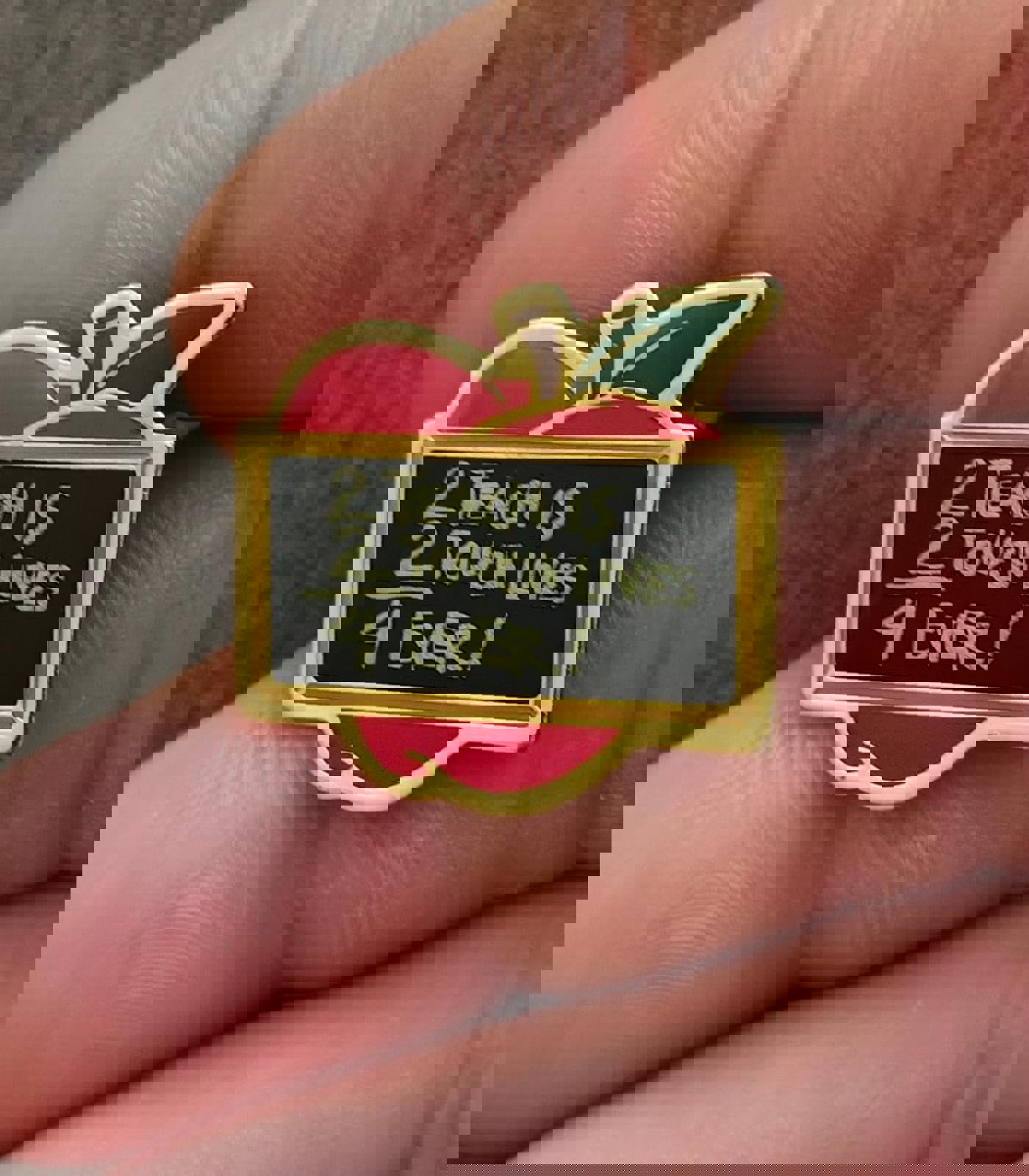 1980's 2 Teachers 2 Touch Lives 4 Ever! Gold Tone Teacher Pin