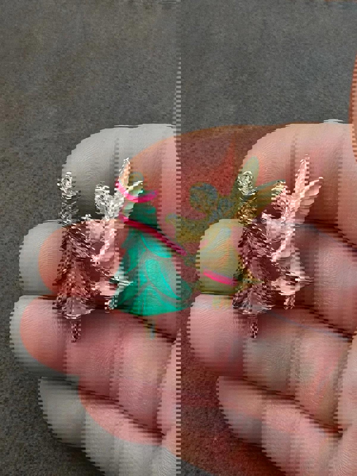 1990's Signed Gigi Giusti Angel Christmas Tree Brooch Pin