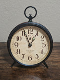Sterling & Noble Black Vintage Style Alarm Clock/Table Top Clock