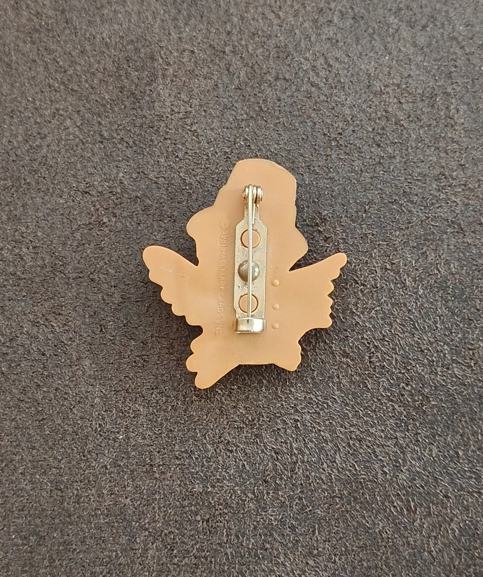 1981 Hallmark Thanksgiving Pilgrim Bird Turkey Plastic Brooch Pin
