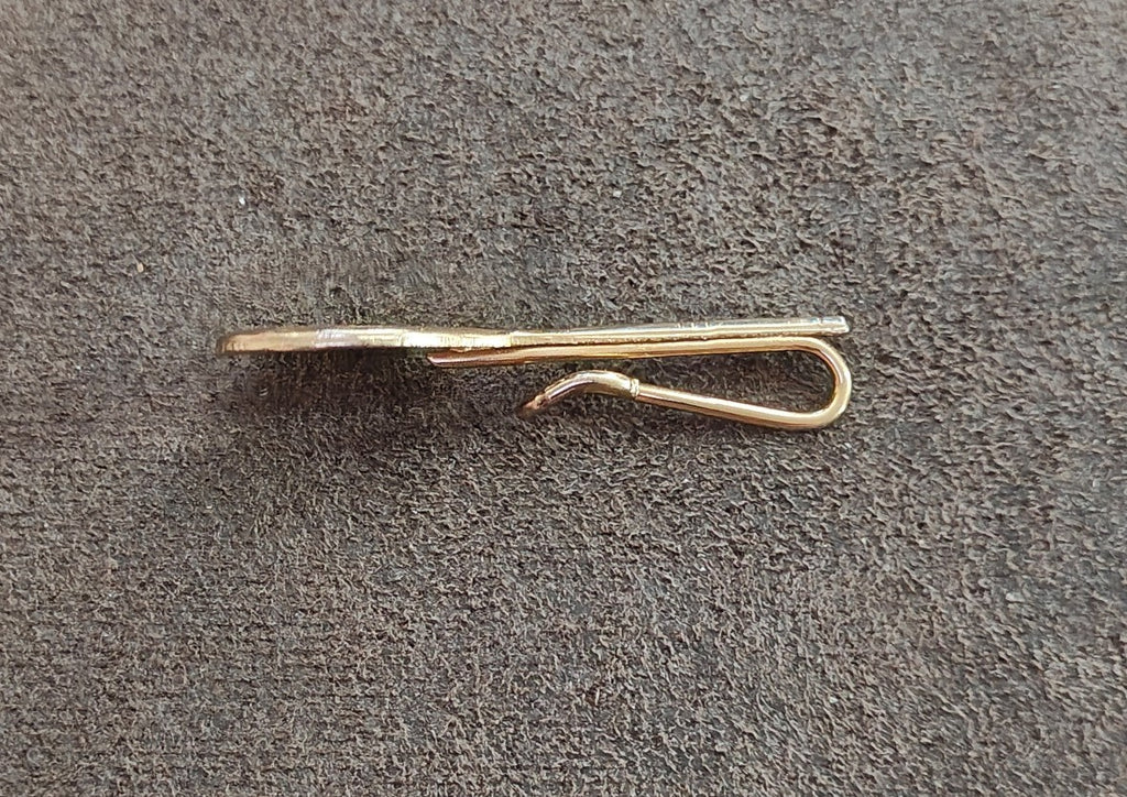1960s Gold Tone Tennis Racket Wire Loop Tie Bar Clip
