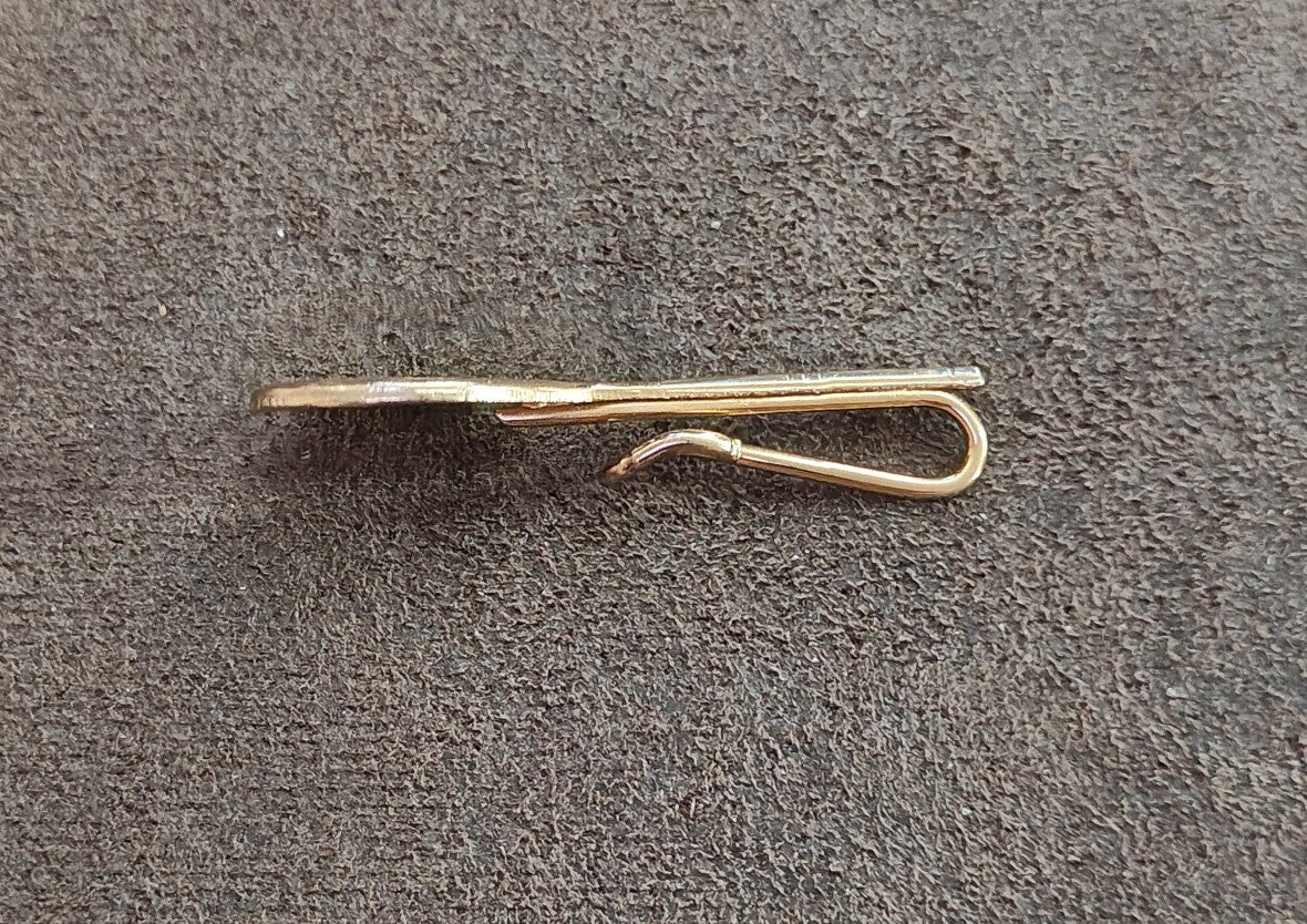 1960s Gold Tone Tennis Racket Wire Loop Tie Bar Clip
