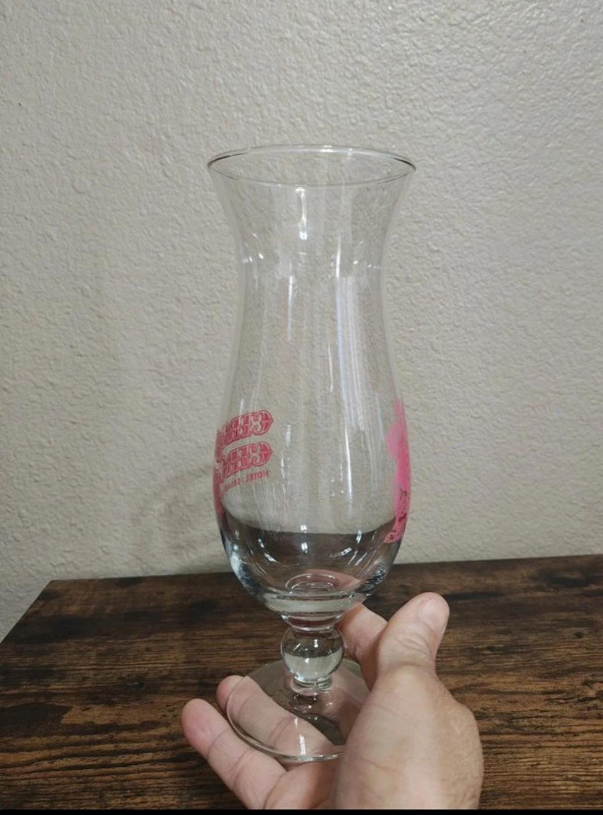 1990s Vintage Rare Circus Circus Hotel & Casino in Las Vegas Hurricane Glass.