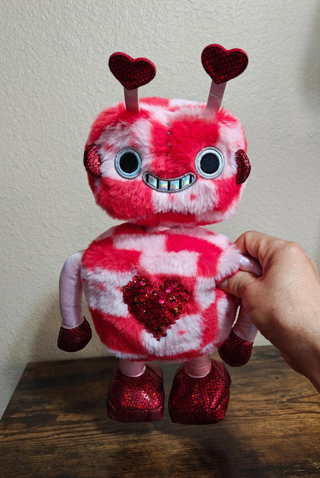Red Robot Valentine Tech Love Sequin Heart Anniversary Plush