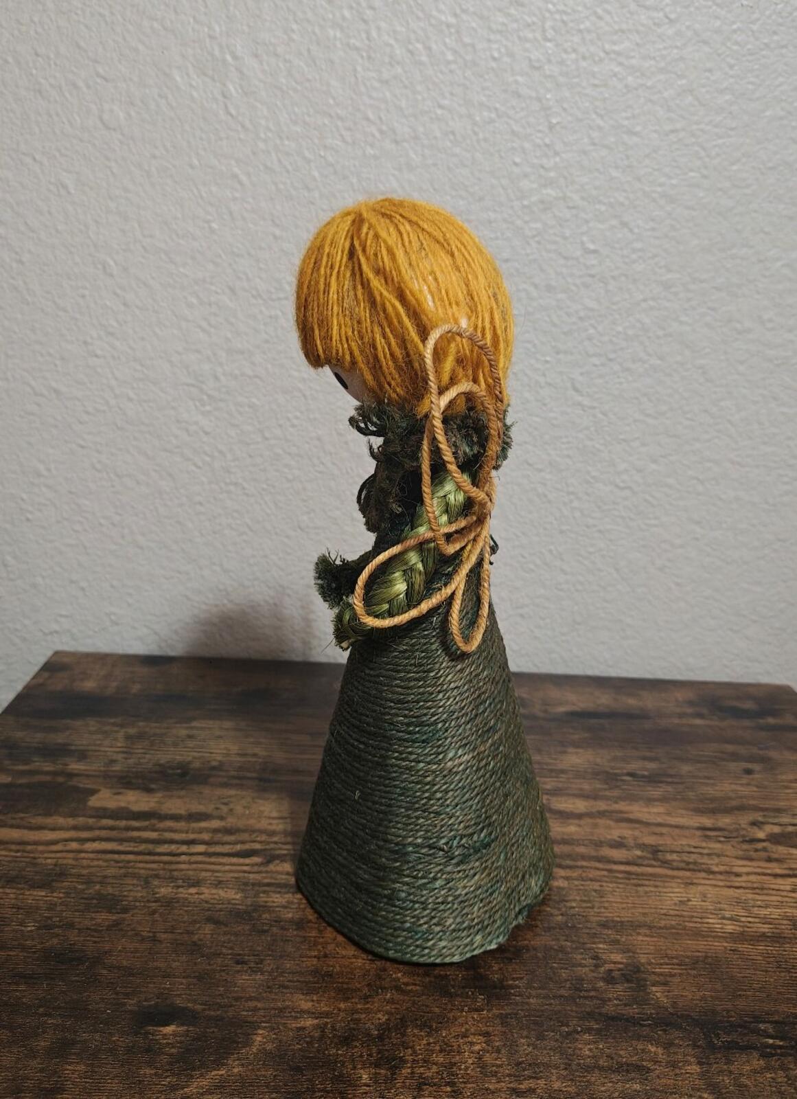 1960s/70s Handcrafted Burlap & Jute Angel Figurine/Tree Topper