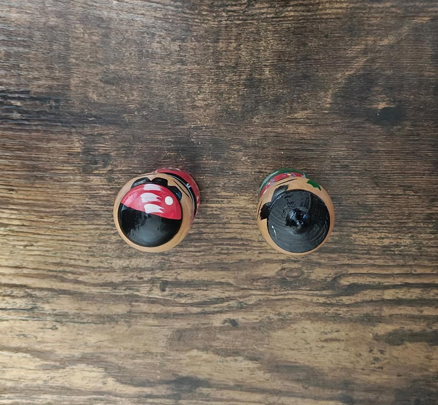 1950's Male and Female Pair Of Rare Japanese Kokeshi Wooden Dolls