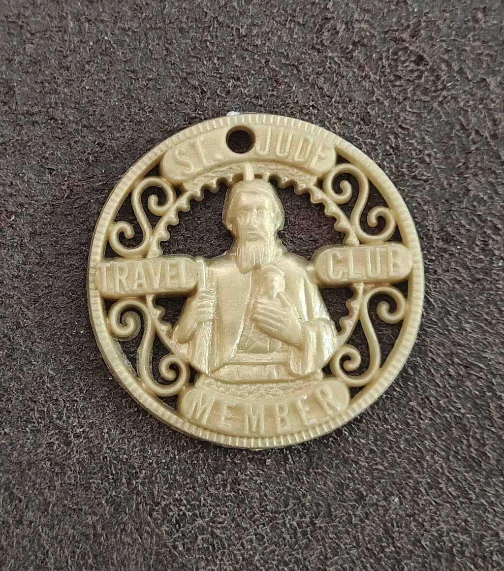 1970s Gold Colored Plastic St. Jude Travel Club Member Medallion