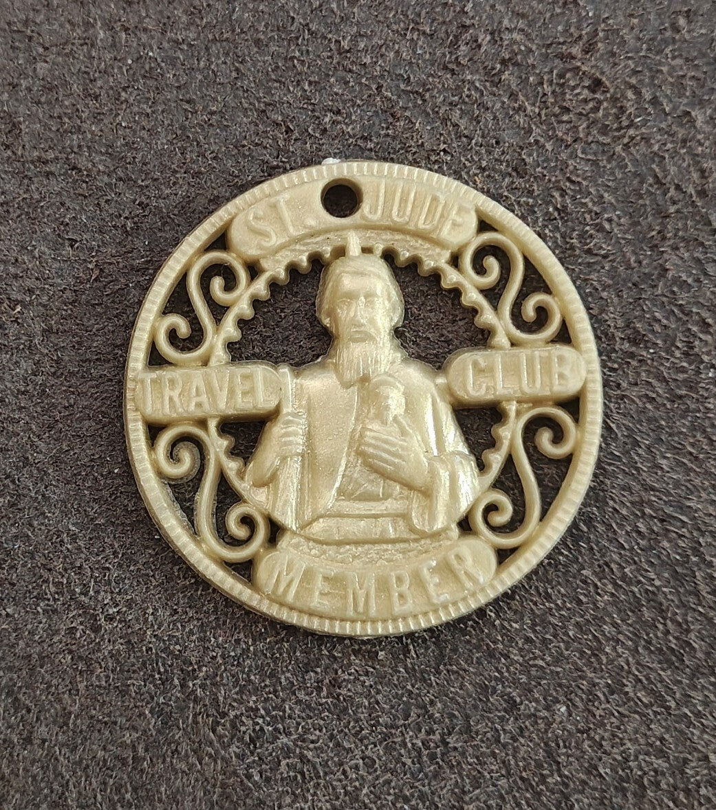 1970s Gold Colored Plastic St. Jude Travel Club Member Medallion