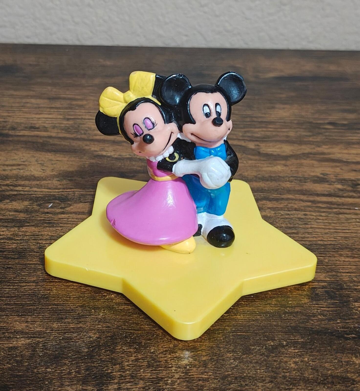 1980s Mickey & Minnie On Star Cake Topper/Figurine