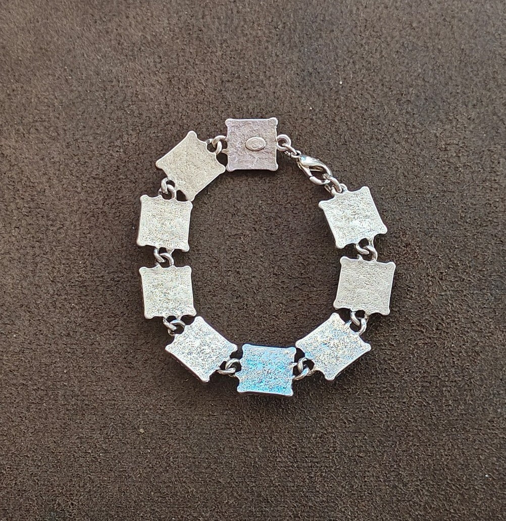 90s Premier Designs Pyramid Cut Moonglow/Cat's Eyes Stones Bracelet