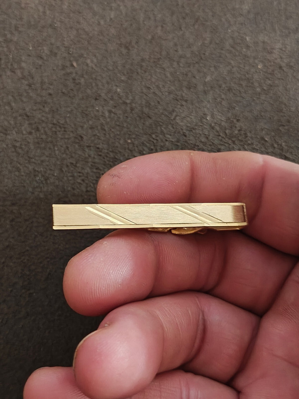 1970s/80s Gold Tone Textured Tie Bar/Tie Clip