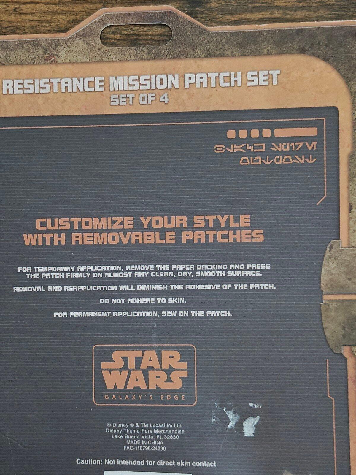 2019/2020 Star Wars Galaxy's Edge Resistance Mission Patch Set.